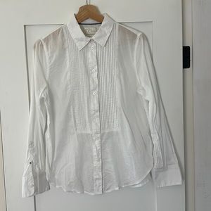 JCrew slim fitting white voile Tuxedo shirt - Size Small